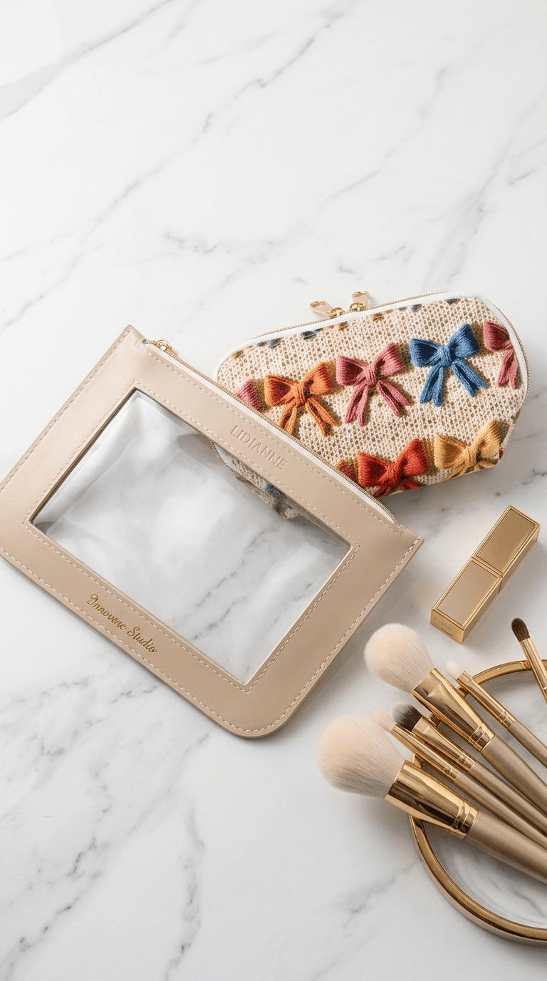 Kit Necessaire Laços Transparente Personalizada
