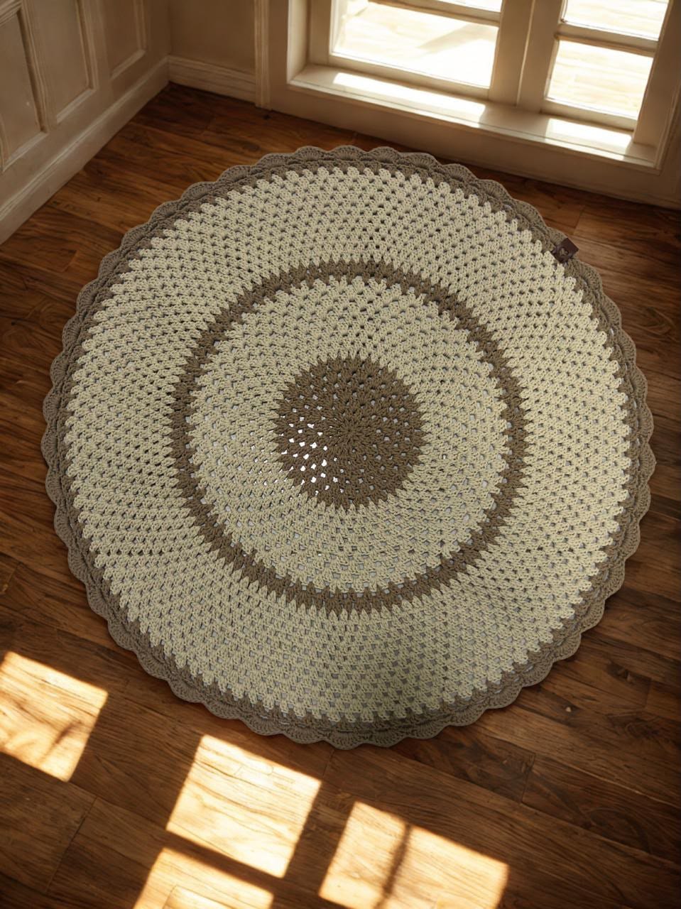 Tapete Redondo de Crochê 85% Algodão Decorativo 80cm